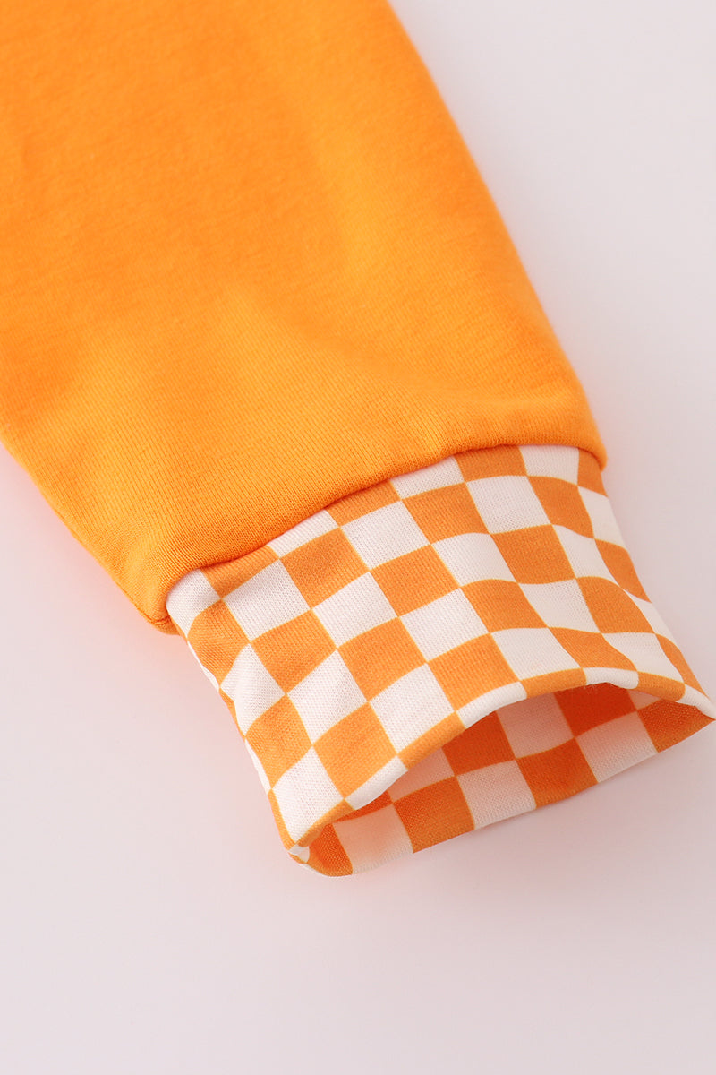 Orange Tennessee go vols embroidery checkered pants set